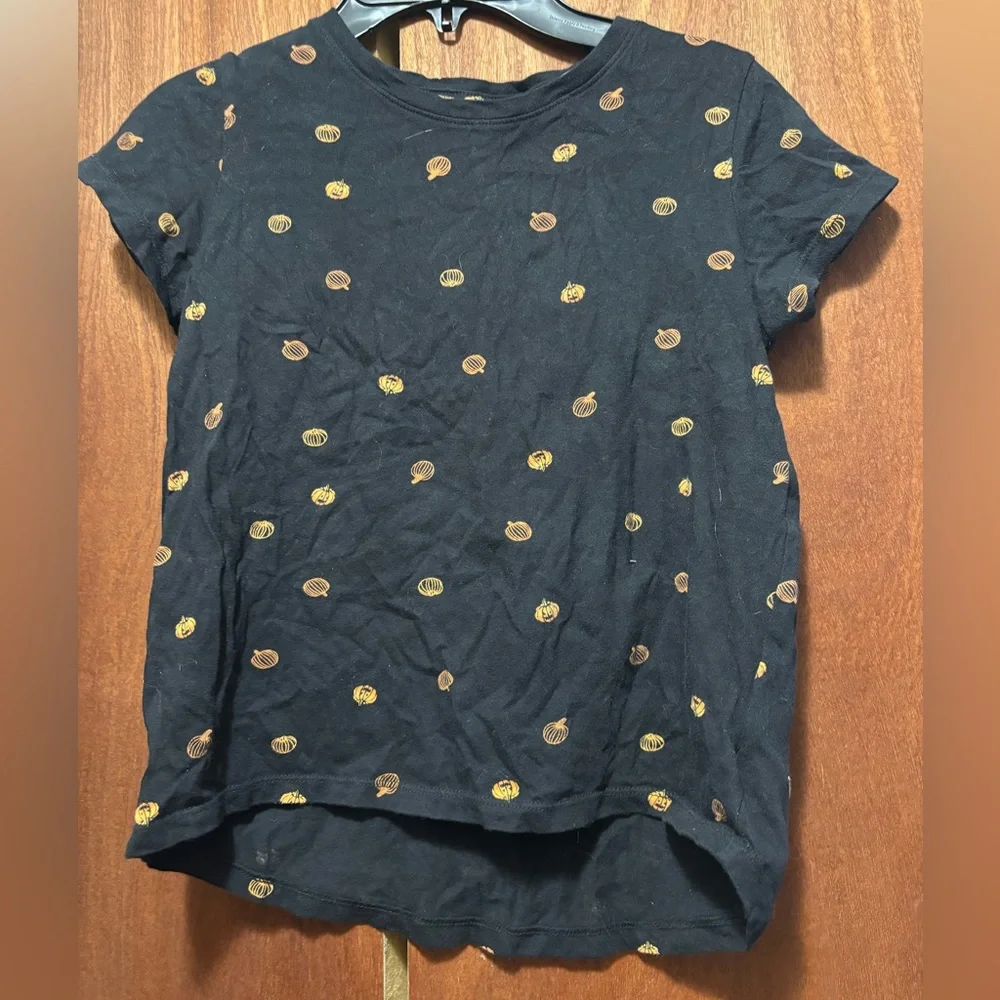 Black and Gold girl's Pumpkin Top